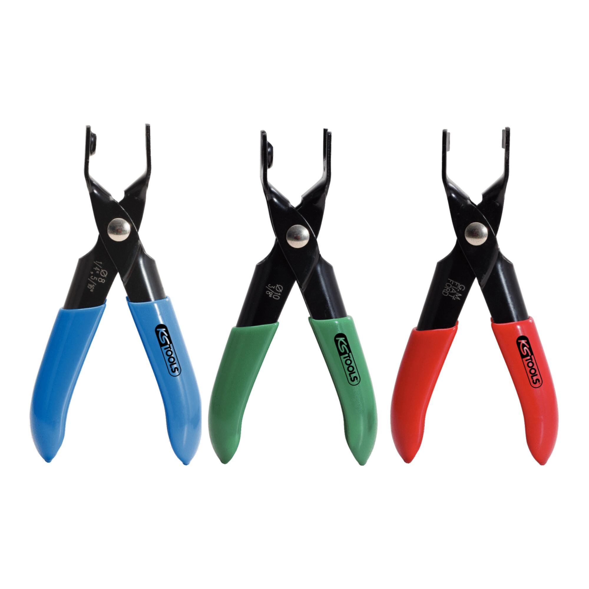 KS Tools Kraftstoffleitungs-Zangen-Satz für Steckkupplungen, 3-teilig (115.1090)