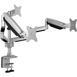 ICY BOX IB-MS505-TI, Monitorständer mit Tischhalterung für drei Monitore bis zu 32’’ (81 cm) und USB/Audio Unterstützung