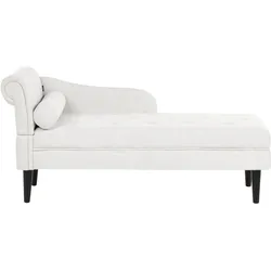 CHAISELONGUE-LINKSSEITIGE Stoff Cremeweiß Yvoire