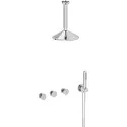 Liquid Duschsystem mit Duschkopf und Handbrause Wand-/Deckenmontage Chrom