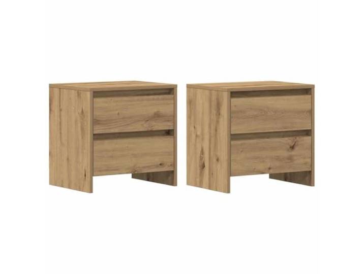 fsahslih Nachttisch 2er Set Artisan-Eiche 45x34x44,5 cm Holzwerkstoff Kompakte Nachttischkommode im Schlafzimmer mit praktischem Stauraum, stabiler Bauweise und 60 kg Belastbarkeit.