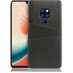 Screenguard Huawei Mate 20 CardCaddy Leder Backcase mit Kartenfächern (Huawei Mate 20), Smartphone Hülle, Schwarz