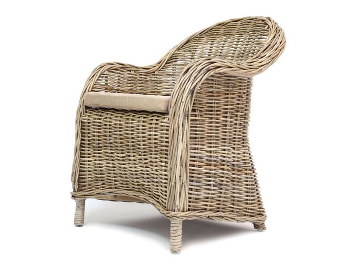 Frank Flechtwaren Sessel, Rattansessel Koboo Grey
