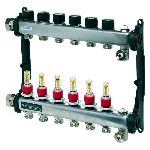 TECE TECEfloor Edelstahl-Heizkreisverteiler, mit Durchflussanzeige (77310007)