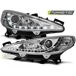 Scheinwerfer LED Tagfahrlicht Optik passend für Peugeot 207 Bj. 06-12 Chrom