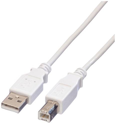 Value USB-Kabel USB 2.0 USB-A Stecker, USB-B Stecker 1.80 m Weiß Geschirmt 11.99.8819
