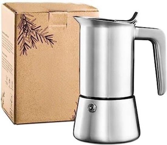 Zilveren RVS Stovetop Koffiezetapparaat