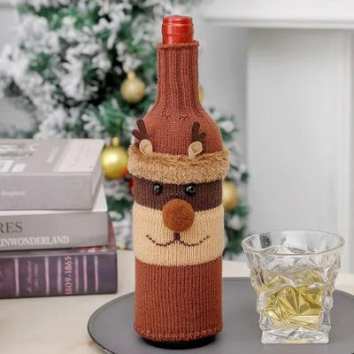 Inspired Finds Christmas Wine Bottle Cover Set Santa And Snowman Woven Holiday Bottle Bags For Party Table Decor christmas Elk