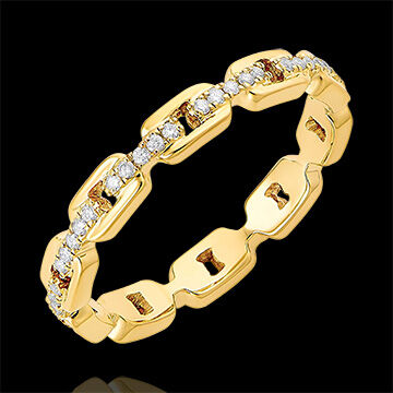 Edenly Ring Auge des Orients - Kubanische Kettenglieder mit Diamanten - 18 Kara