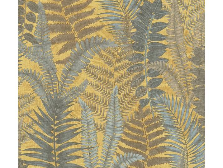 VAREN BLADEREN BEHANG Botanisch - Geel Blauw Braun - LivingWalls Famous Garden