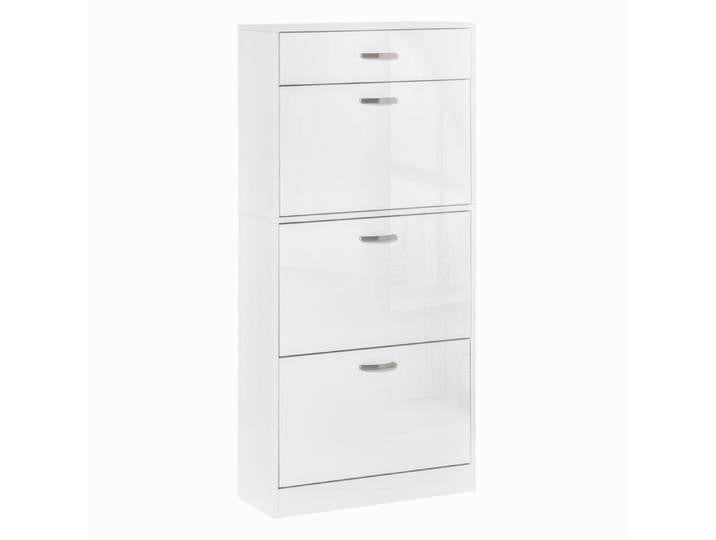 HOMCOM - meuble à chaussures - Bois - 62x24x135cm - Blanc