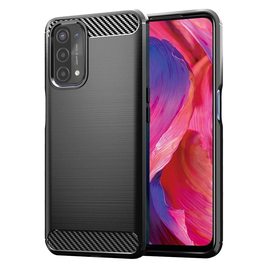 Techsuit - Carbon Silicone - Oppo A54 5G / A74 5G / OnePlus Nord N200 5G - Black (OnePlus Nord N200 5G, Oppo A54 5G, Oppo A74 5G) (56340284)