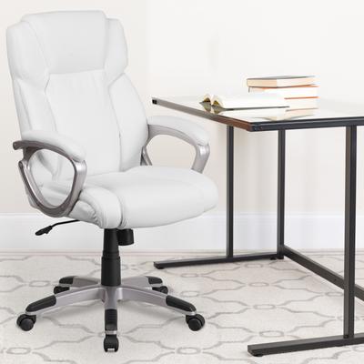 Flash Furniture Mid-Back LeatherSoft Executive Swivel Office Chair with Padded Arms