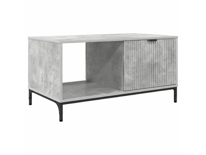 LKJephalotrope Couchtisch Beton Grau 90x49x46 cm mit Schublade & Ablage Kompakter Wohnzimmertisch in Beton-Optik bietet dank Schublade und Regal praktischen Stauraum für Ihr Zuhause.