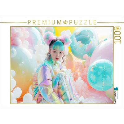 CALVENDO Puzzle Charaktere in einer bunten Welt im Anime-Stil | 1000 Teile Lege-Größe 64x48cm Foto-Puzzle für glückliche Stunden