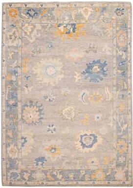 "ECARPETGALLERY Hand-knotted Modern Oushak Light Grey Wool Rug - 10' 1"" x 13' 9"""
