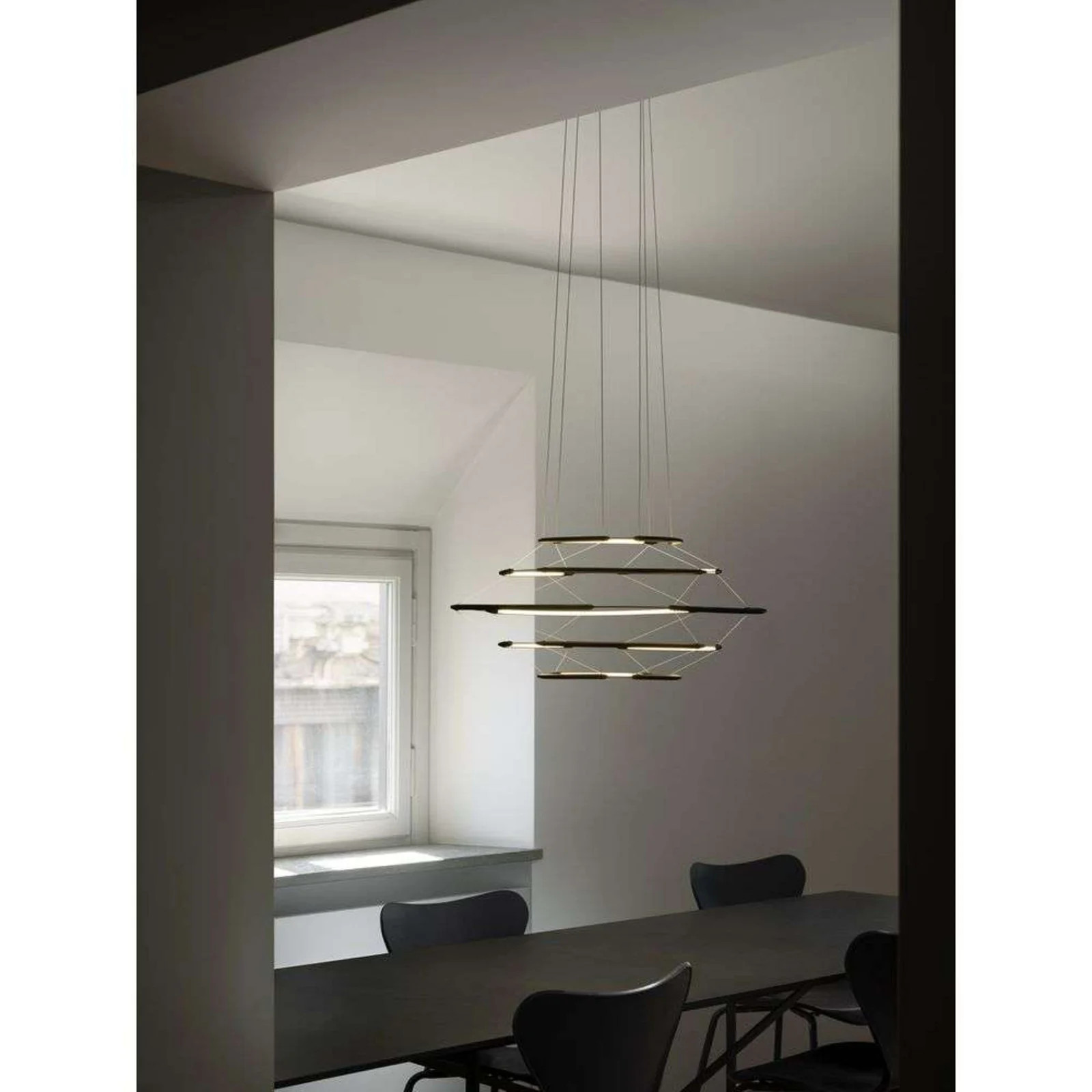 Nemo Lighting Drop 5 Hanglamp Satin Silver - Ringvormige LED-verlichting voor de eetkamer