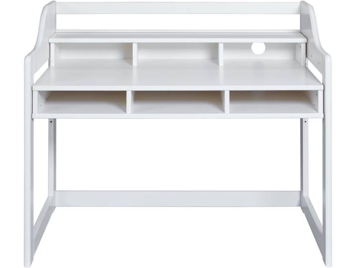 Kinderschreibtisch INTER LINK Kids Learning, Höhenverstellbarer Schreibtisch, Kiefer Massivholz weiß , weiß (weiß, weiß, weiß), B:112cm H:91cm T:68cm, Tische, Kinderschreibtisch, Für Kind/Jugend & Home Office, ergonomisch, BxTxH: 112 x 68,3 x 91 cm
