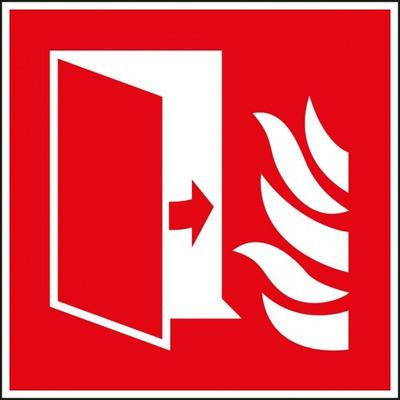 Aufkleber I Brandschutzschild Brandschutztür, Folie, selbstklebend, 200x200mm, DIN EN ISO 7010 F007
