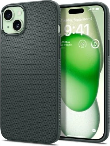 Spigen Liquid Air Abyss Green Cover für iPhone 15