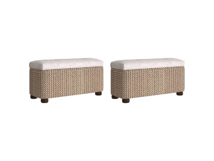 Bancs de rangement - UU - lot de 2 - avec coussin gris - 69 cm quenouille LL200703