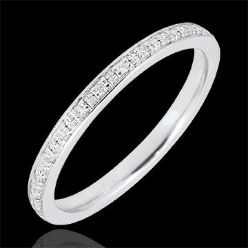 Edenly Trauring Diamantglanz - VollstÃ¤ndige Drehung - WeiÃŸgold und Diamanten