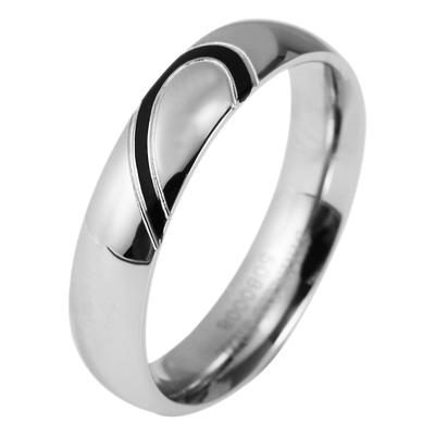 Partnerring AKZENT "aus Edelstahl mit Bicolor-Detail" Gr. 66, silber (silberfarbig), Fingerringe, Herren, 66, Edelstahl