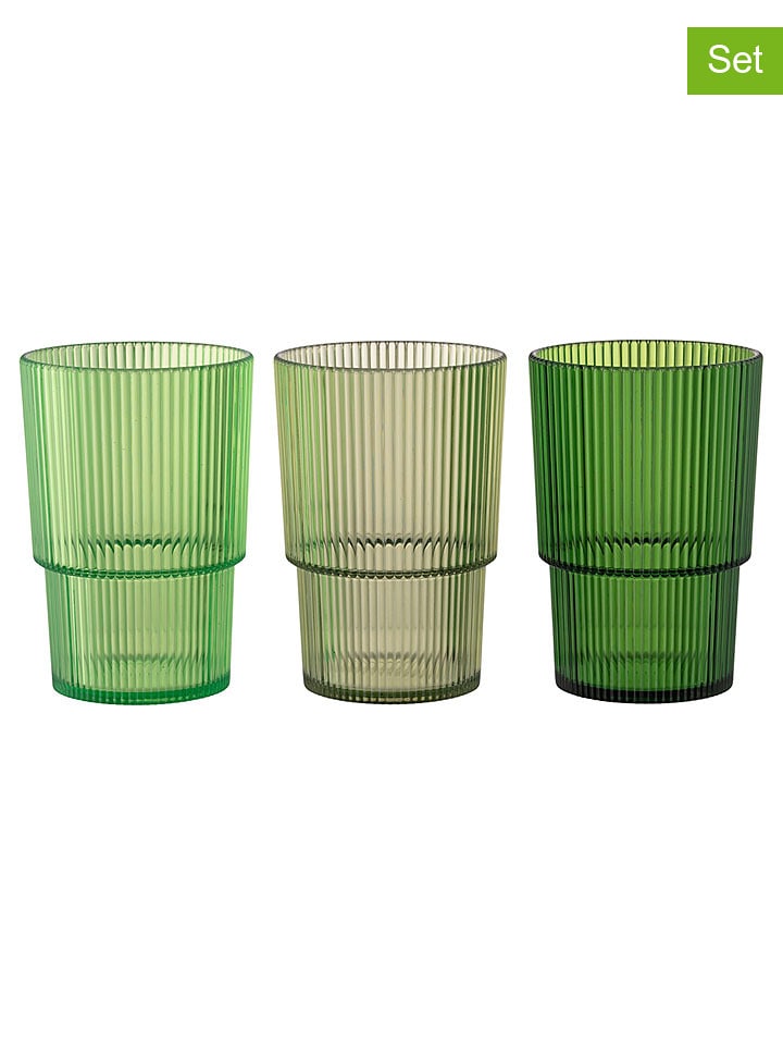 Villa d´Este 12er-Set: Trinkbecher "Unico" in Grün - 420 ml - onesize