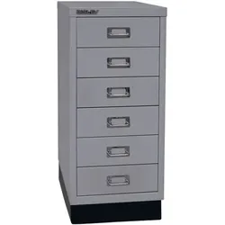 Bisley Schubladenschrank »MultiDrawer« A4, einbahnig, 6 Schübe, mit Sockel silber, 27.9x67x38 cm