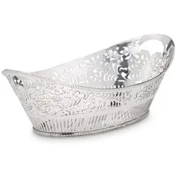 Schale, Brotkorb Oval 30,0 x 18,0cm, H 10,5cm versilbert