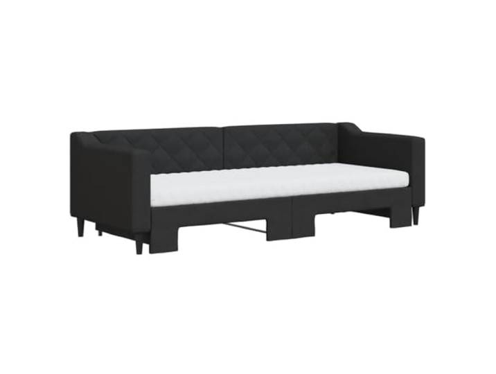 KTHLBRH Ausziehbares Schlafsofa, schwarz, 80 x 200 cm, Stoff Inklusive 2 Matratzen, Gestell aus Holz und Metall, Lattenrost, modernes Design