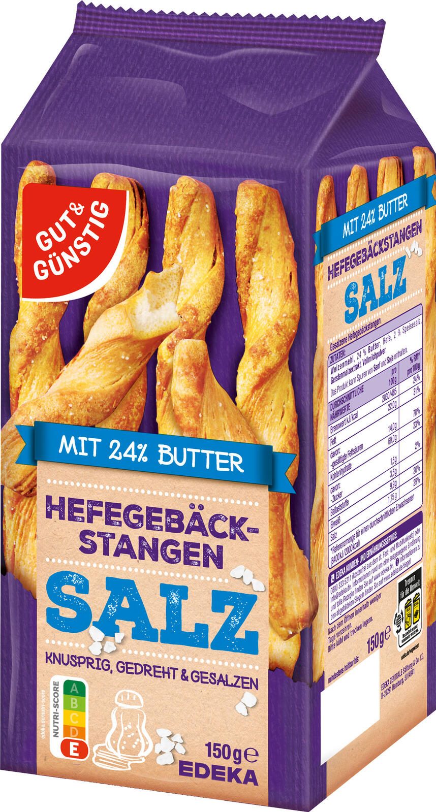 GUT&GÜNSTIG Gebäckstangen gesalzen 150,0 g 5144324007