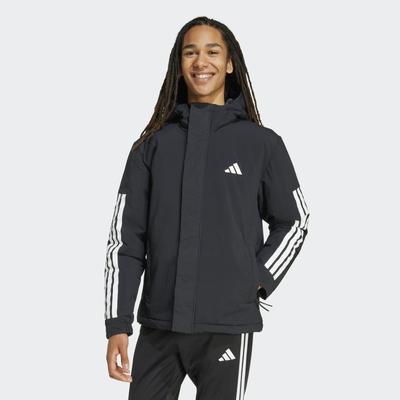 Outdoorjacke ADIDAS SPORTSWEAR "CLIMAWARM 3-STREIFEN ISOLIERENDE", Herren, Gr. XL, schwarz-weiß (schwarz), Obermaterial: 100% Polyamid, Jacken Outdoorjacke
