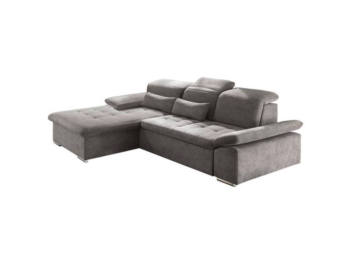 Ecksofa, Braun, 276x188 cm, Textil, Ottomane Links & Schlaffunktion, Modern, MID.YOU