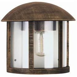 Albert Außenwandleuchte Landhausstil Vintage Typ Nr. 3225, Halbform, Direktmontage, IP44, E27 QA55, Alu-Guss / klar ALB-653225