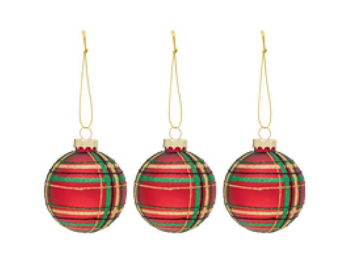 LIVARNO® Boules de Noël en verre (Boules/rouge)