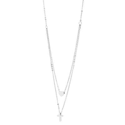 Kette ohne Anhänger ADELIA´S "Halskette mit Anhänger – aus Edelstahl", silber, Halsketten, Damen, 50cm, Edelstahl, Eine schöne Geschenkidee für jeden Anlass