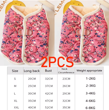 Inspire Picks Bloom Fur Floral Puppy Fleece Jacket Luxury Winter Vest Coat For Small Dogs (XGMY05) 2pcs pink Pink m (2 3kg)
