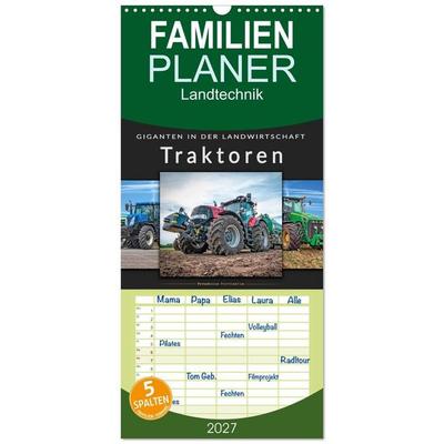 Familienplaner 2027 - Traktoren - Giganten in der Landwirtschaft mit 5 Spalten (Wandkalender, 21 x 45 cm) CALVENDO