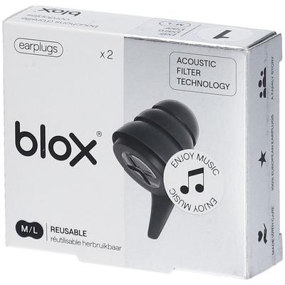 blox Music Herbruikbare Oordopjes Medium - Large Zwart 1 St Ohrstöpsel