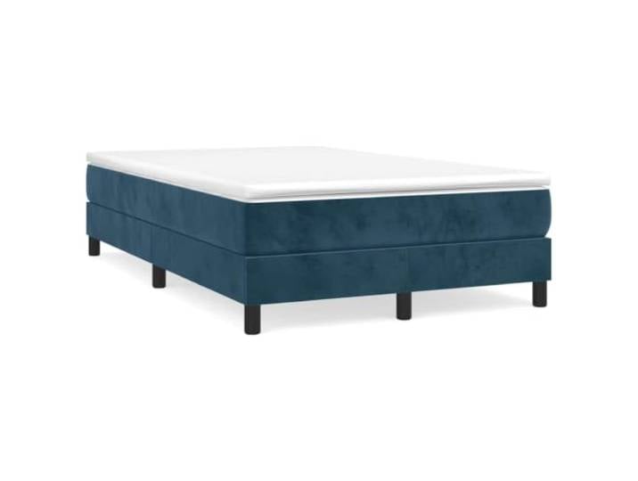 PUGYNBK Boxspringbett, Samt, Dunkelblau, 120 x 200 cm Taschenfedern, mittlere Festigkeit, weicher Schutz, Holzlatten