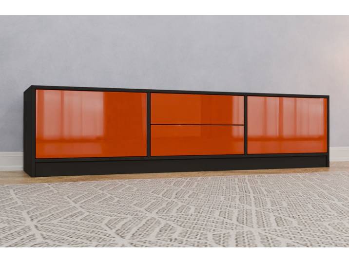 TV-Möbel nach Maß - RAL 2001 Rotorange - 50x200x50cm - Individuell konfigurieren