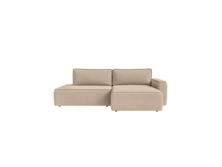 Sofa d'angle en velours 2 places, marron rouge