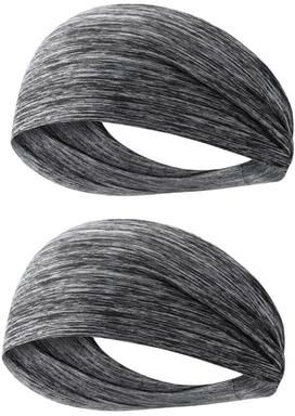 Useful Little Things Men's Athletic Sweat Absorbing Headband For Running, Fitness, And Yoga 2pcs Grey