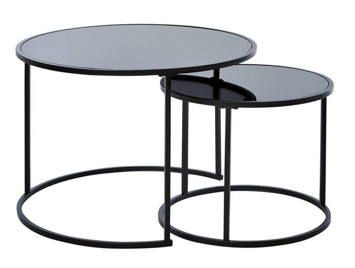 Jahnke Couchtisch-Set (2er)  SOL, schwarz, Metall