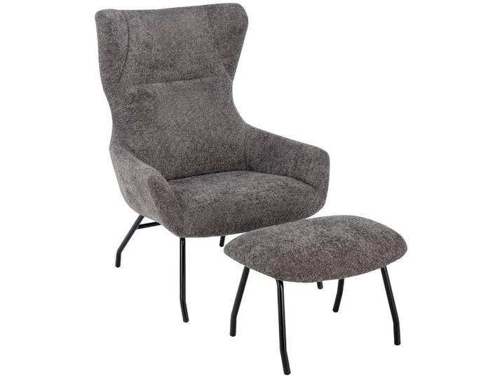 Carryhome Relaxsesselset, Dunkelgrau, Metall, 79.5x108x80 cm, Wohnzimmer, Sessel, Relaxsessel