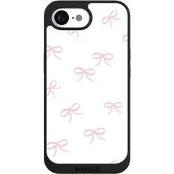 Nivocase Handyhülle für Apple iPhone 16e Hülle NIVOpure Case Schwarz Muster Schleife Schleifen (Apple iPhone 16e), Smartphone Hülle, Schwarz