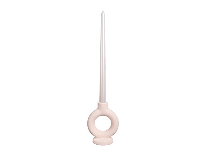 QUVIO Ronde kaarsenhouder - Rond - Keramiek - Gebroken wit - Klein