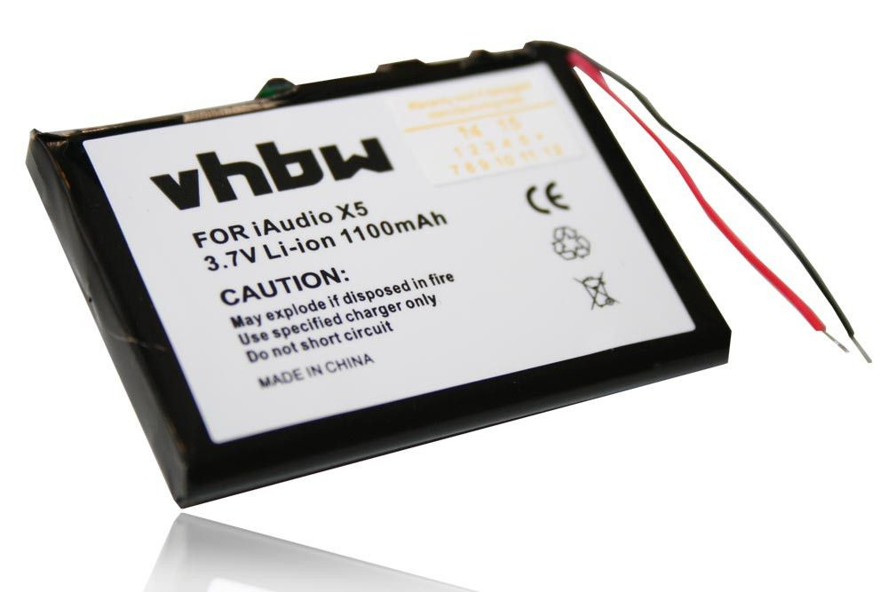 AccuCell Li-polymeer batterij 1100mAh 3.7V voor MP3-spelers en muziekspelers