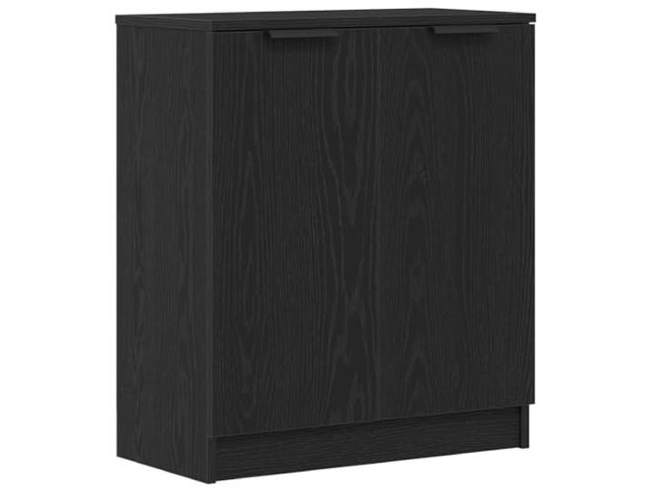 KGFHERENB Sideboard Schwarz Eichen-Optik 60x30x70 cm Kommode Kompakter Beistellschrank mit verstellbaren Einlegeböden für Esszimmer, Flur und Flächenbündiger Tür.